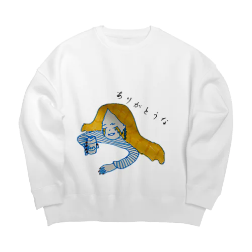 ありがとうちゃん Big Crew Neck Sweatshirt