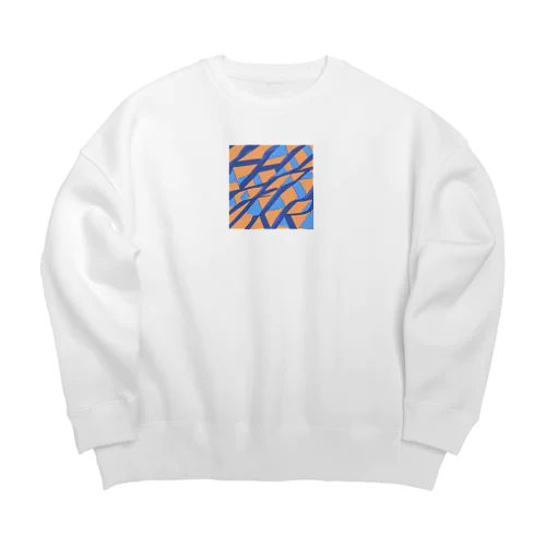 ティールオレンジ Big Crew Neck Sweatshirt