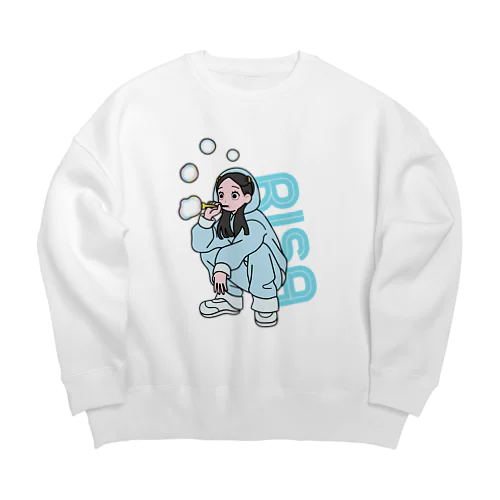 裏起毛アイテム「RISA」【SAYARISA×hoppeコラボアイテム】 Big Crew Neck Sweatshirt