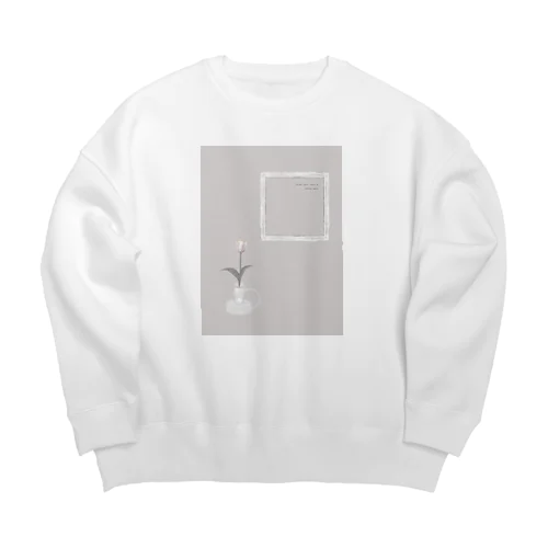 チューリップと花瓶とフレーム Big Crew Neck Sweatshirt