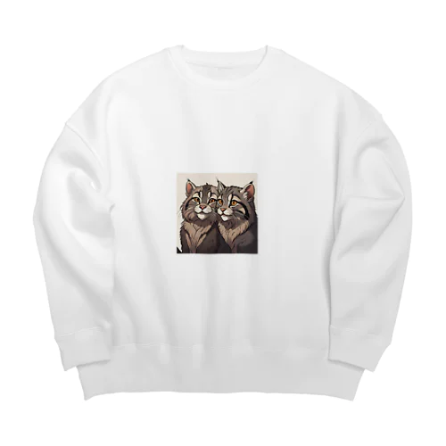 マヌル猫のペア Big Crew Neck Sweatshirt