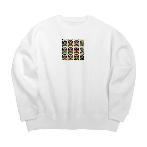 アメコミ風コラージュ Big Crew Neck Sweatshirt