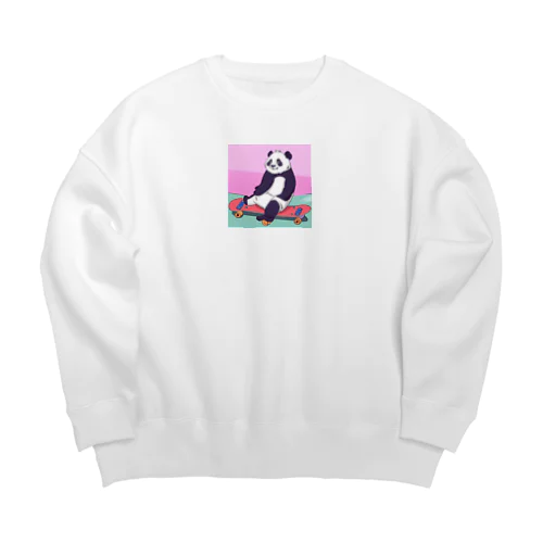 ある日のぱんだ Big Crew Neck Sweatshirt