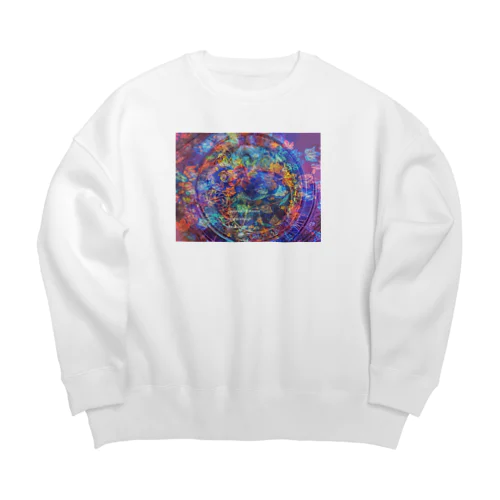 色彩時計＊ イラスト アート Big Crew Neck Sweatshirt