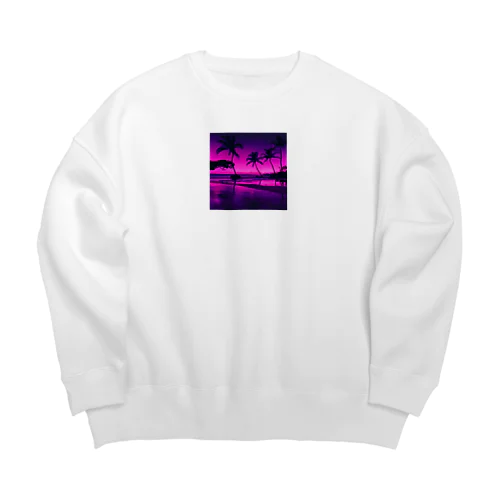 夕暮れのロマンチックハワイ Big Crew Neck Sweatshirt