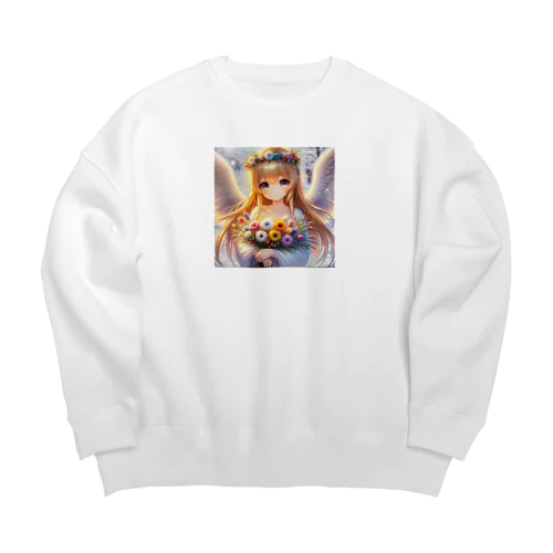 花天使　冬の花束　アニメ風 Big Crew Neck Sweatshirt