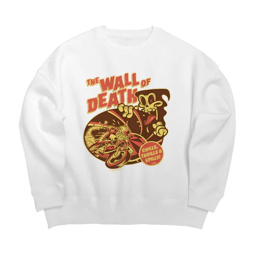 the Wall of Death : Brown / Orange  Big Crew Neck Sweatshirt