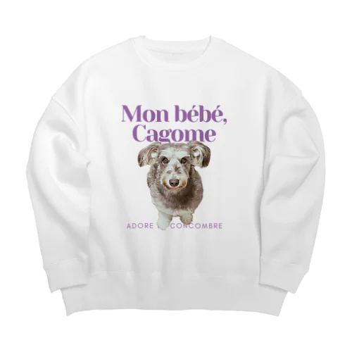 ミニシュナかごめの大好物（pink） Big Crew Neck Sweatshirt