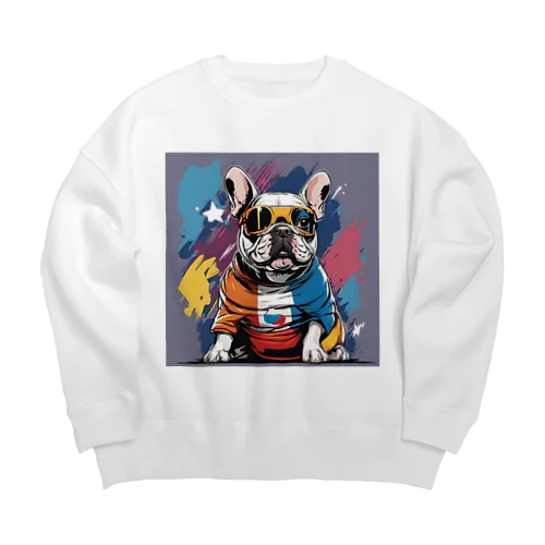 アメコミ風フレンチブルドッグのグッズ Big Crew Neck Sweatshirt