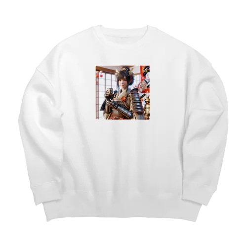 呑(どん)女武士の正月 Big Crew Neck Sweatshirt