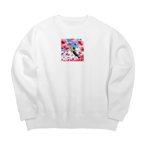 ひらりん Big Crew Neck Sweatshirt