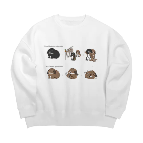 ブラックオターうさぎからチェスナットうさぎ（ロップ）に変身！ Big Crew Neck Sweatshirt