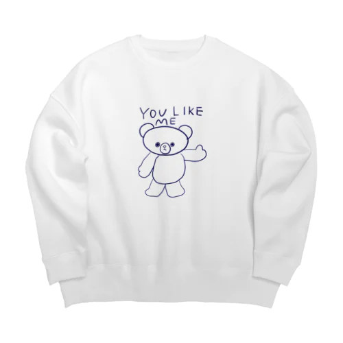 confident bear 自信に満ちたクマの子 Big Crew Neck Sweatshirt