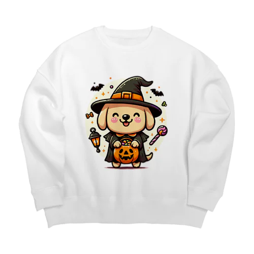 ハロウィンワンコ・ランタンライトアップ Big Crew Neck Sweatshirt