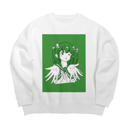 ツインテールちゃん Big Crew Neck Sweatshirt