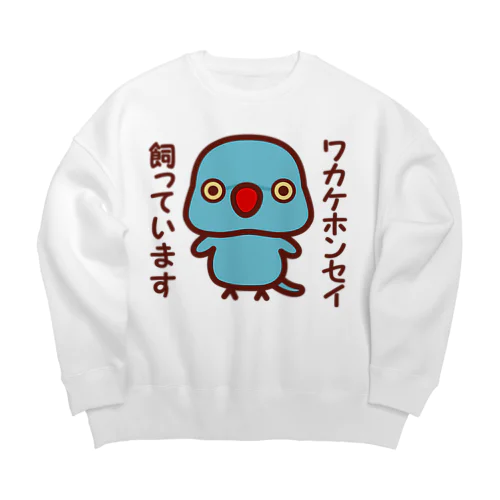 ワカケホンセイインコ飼っています（ブルー/メス） Big Crew Neck Sweatshirt