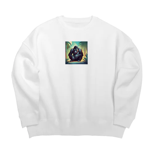 かわいいゴリラグッズ Big Crew Neck Sweatshirt