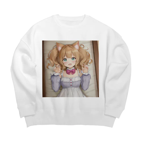 ねこ娘 Big Crew Neck Sweatshirt