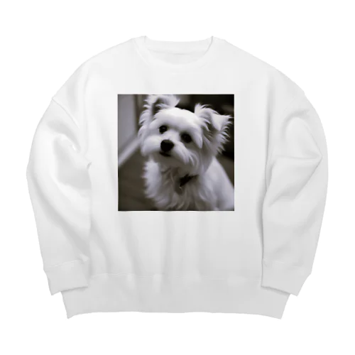 ふんわり愛されマルチーズ Big Crew Neck Sweatshirt