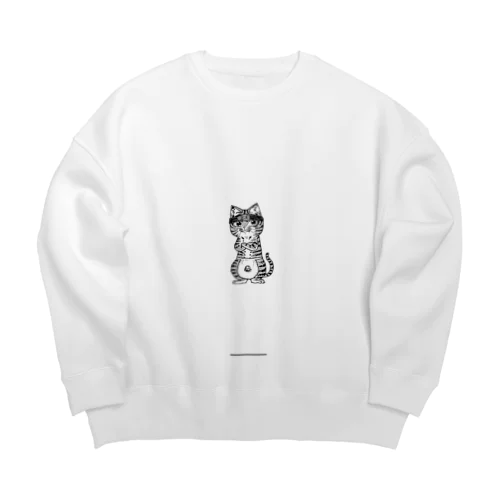 赤猫の大将　文蔵くん Big Crew Neck Sweatshirt