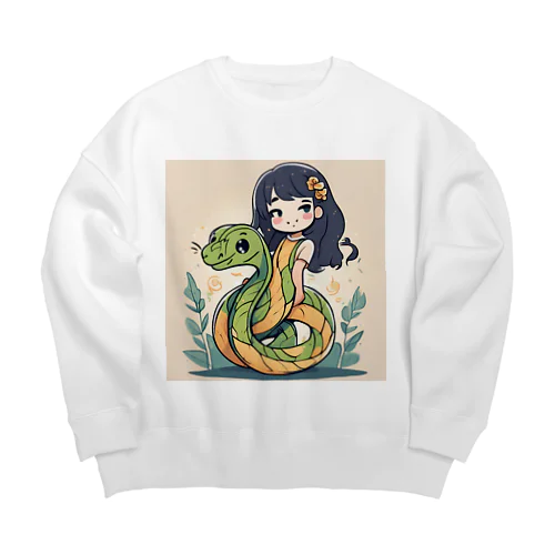 仲良しの春風：少女と蛇の物語 Big Crew Neck Sweatshirt