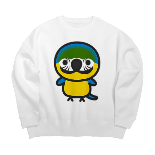 ルリコンゴウインコ Big Crew Neck Sweatshirt