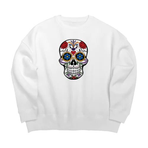 Colorful Skull   カラフル な スカル. はでな 頭蓋骨 Big Crew Neck Sweatshirt