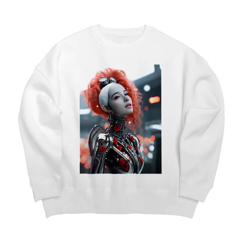 女性ロボット Big Crew Neck Sweatshirt