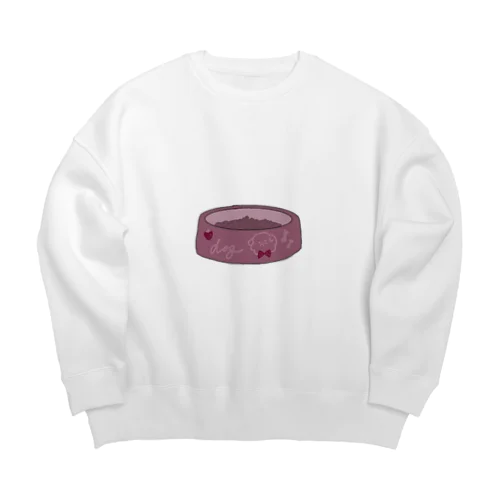 dog food/ドッグフード(スモーキーピンクのお皿) Big Crew Neck Sweatshirt