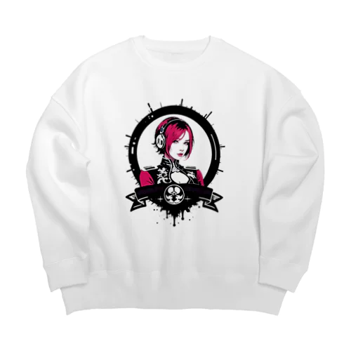 Cyberpunk DJ girl Big Crew Neck Sweatshirt