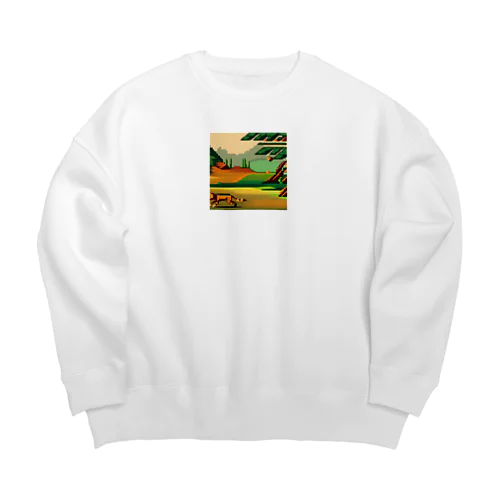 ドット柄の世界「野生の王国」グッズ Big Crew Neck Sweatshirt