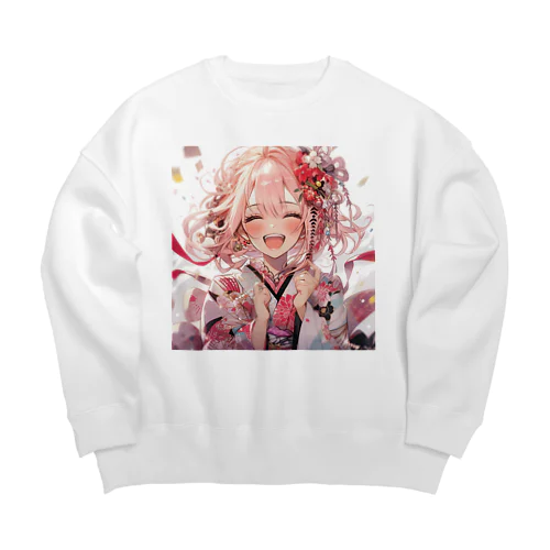 笑顔の花開き Big Crew Neck Sweatshirt