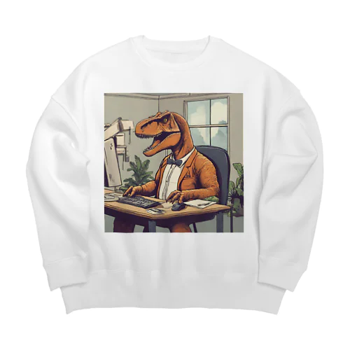働く恐竜 Big Crew Neck Sweatshirt