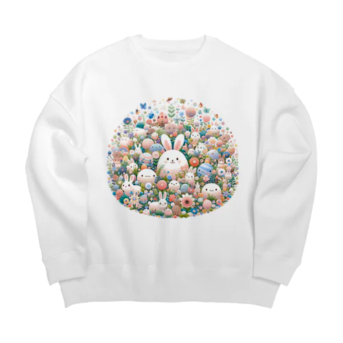 ハッピーフローラルファンタジー Big Crew Neck Sweatshirt