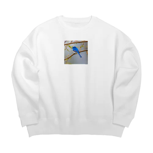 自然と蒼い鳥 Big Crew Neck Sweatshirt