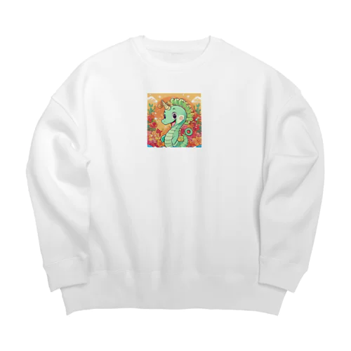 かわいい創造のタツノオトシゴ Big Crew Neck Sweatshirt