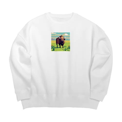 ドット絵のサイ Big Crew Neck Sweatshirt