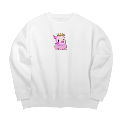 王冠のついたブタ Big Crew Neck Sweatshirt