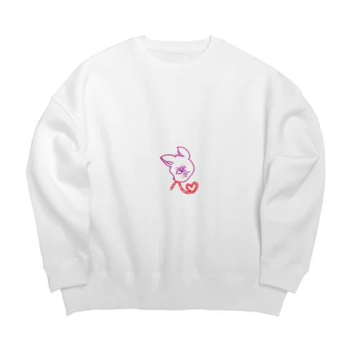 縄猫ちゃん/rope kitten (能登半島地震応援アイテム) Big Crew Neck Sweatshirt