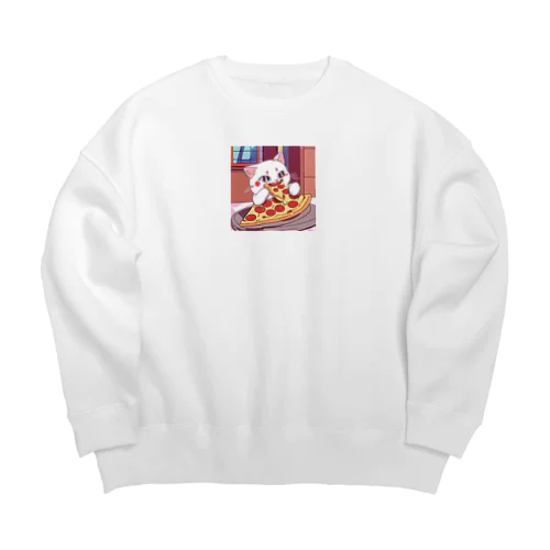 食いしん坊猫ちゃん（ピザ） Big Crew Neck Sweatshirt