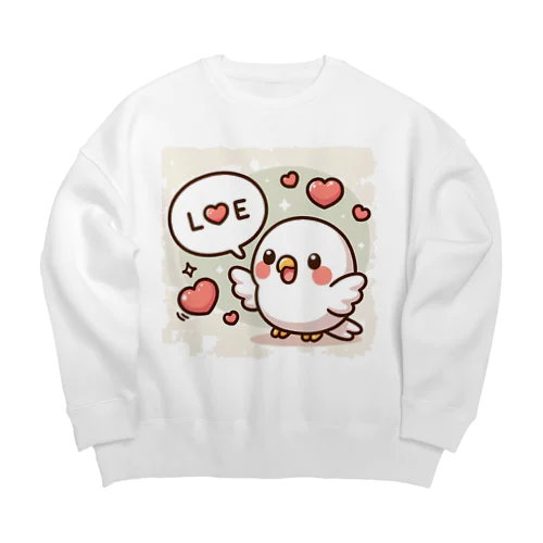 小鳥のラブちゃん Big Crew Neck Sweatshirt