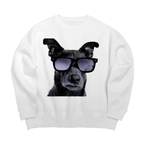 サングラスをかけた犬 Big Crew Neck Sweatshirt