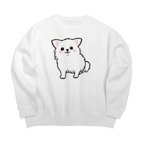 かわいいロングコートチワワちゃん Big Crew Neck Sweatshirt