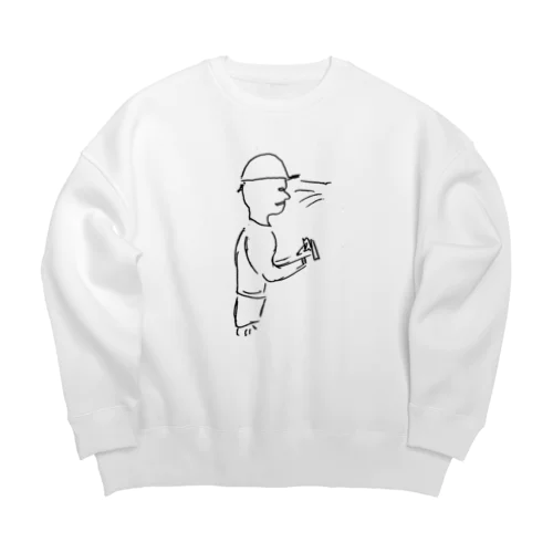 働らくお兄さん Big Crew Neck Sweatshirt