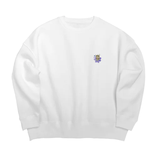 キジトラくんミスミソウに乗る Big Crew Neck Sweatshirt