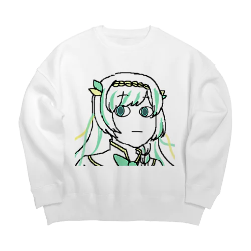 にゃこ師手描きルナティア・アヴィンスター Big Crew Neck Sweatshirt