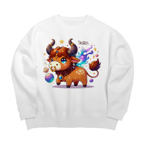 おうし座【開運】キャラ Big Crew Neck Sweatshirt