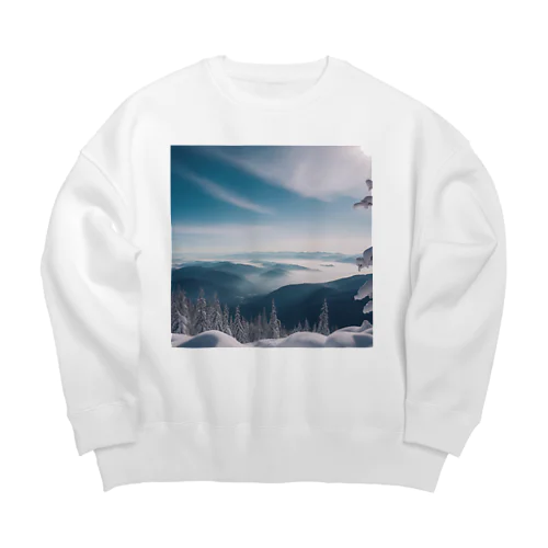 青空と山の風景 Big Crew Neck Sweatshirt