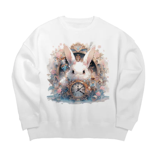 うさぎと時計｡.:*･ﾟ Big Crew Neck Sweatshirt