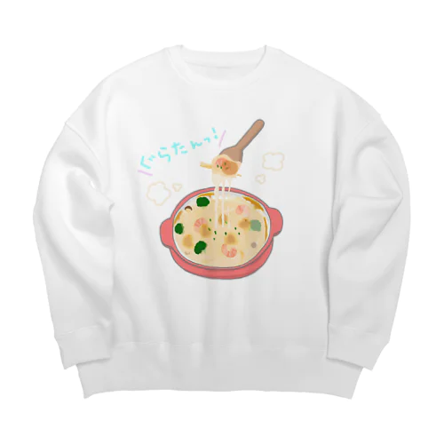 ぐらたん食べたい Big Crew Neck Sweatshirt